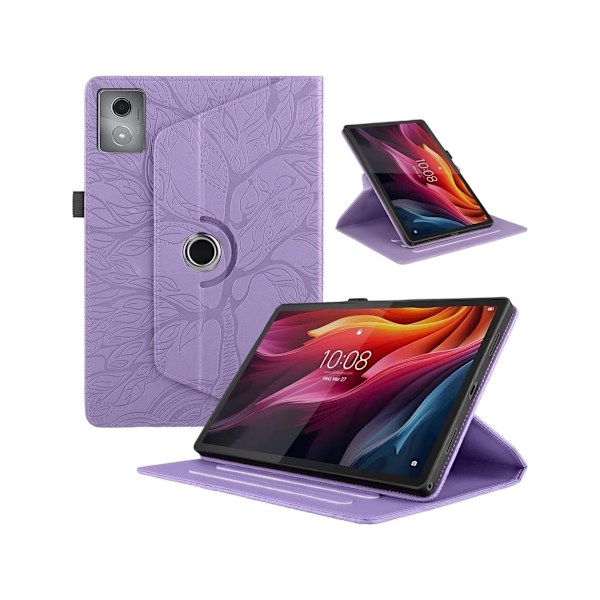 Skyddsfodral för Lenovo Tab P12 12.7 tum 2023, 360 graders rotation, lila