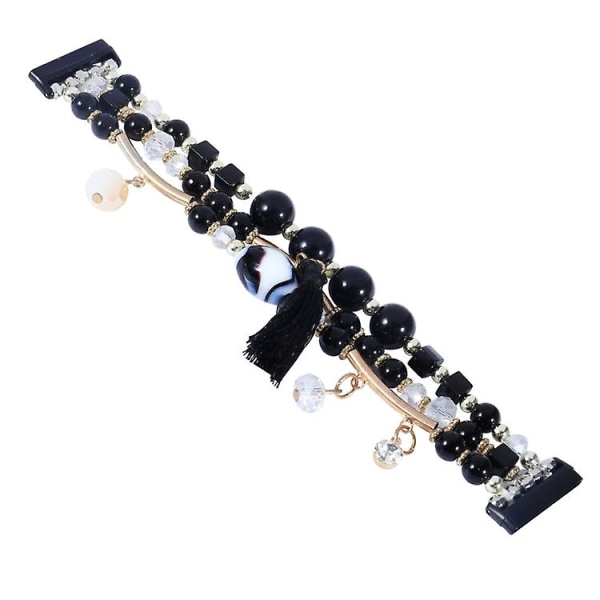 För Fitbit Versa 3 / Sense Round Bead Chain Watch Band Black