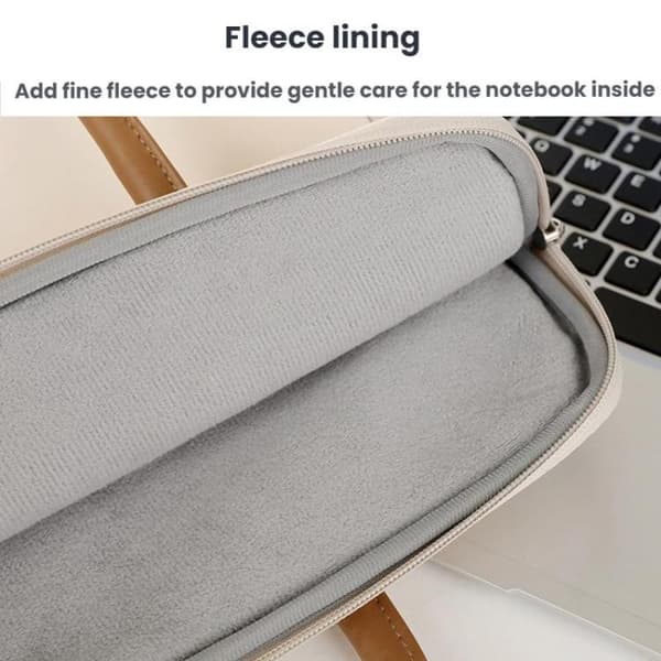 Laptopväska 13 till 13,3 tum, Stötsäker handväska datorväska, Beige