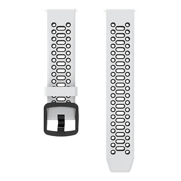 Dubbelfärgad 20 mm silikonklocka för Coros Pace 2/garmin Vivoactive 5/garminactive 5/venu Sq 2 White Black