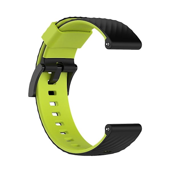 For Suunto 7 24 mm tofarget silikonklokkerem Black Lime Green