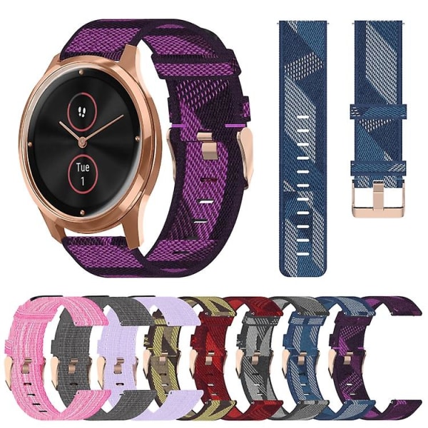 Til Garminmove Luxe 20 mm nylonvævet urrem Red