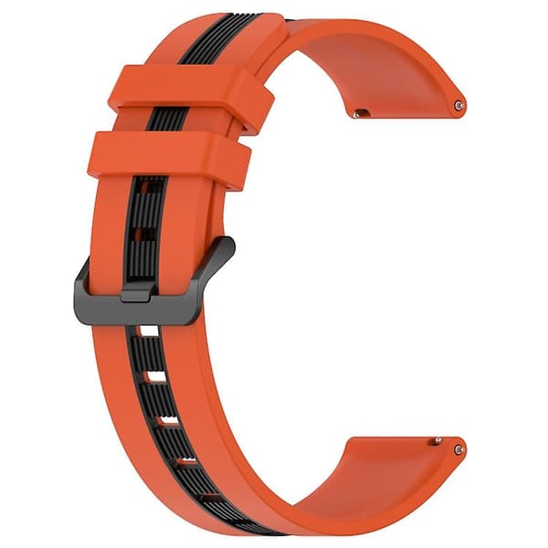 För Garmin Forerunner 55 20mm Vertikal Tvåfärgad Watch Orange-Black