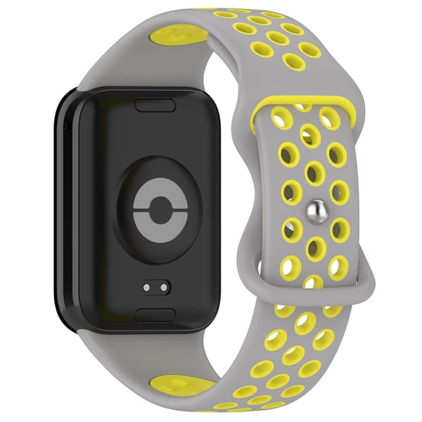 Rem til Xiaomi Smart Band 8 Pro To-tonet Silikonerem (Grå Gul)