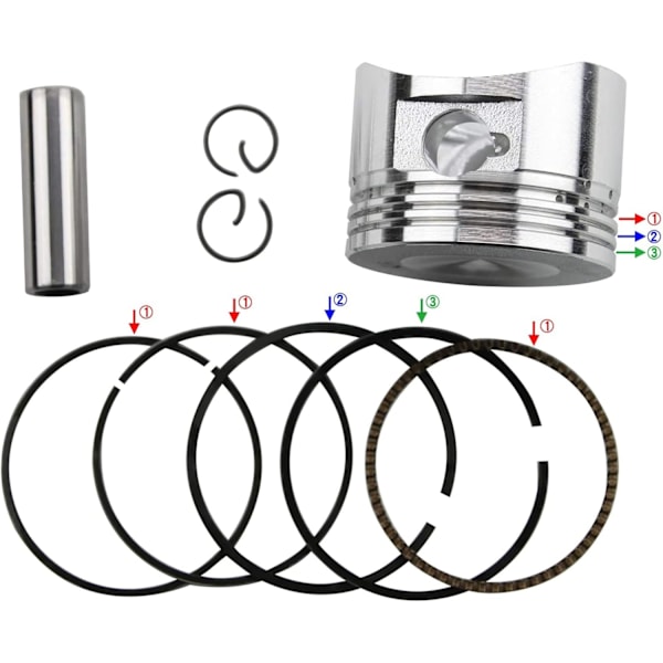 52,4 mm Stempelringsett for 110cc terrengsykler, gokarter, ATV