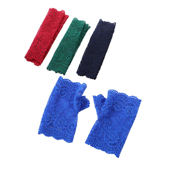Kvinnor ihåliga handskar Bröllopsfest Brudvantar Sheer Mesh fingerlösa handskar Color