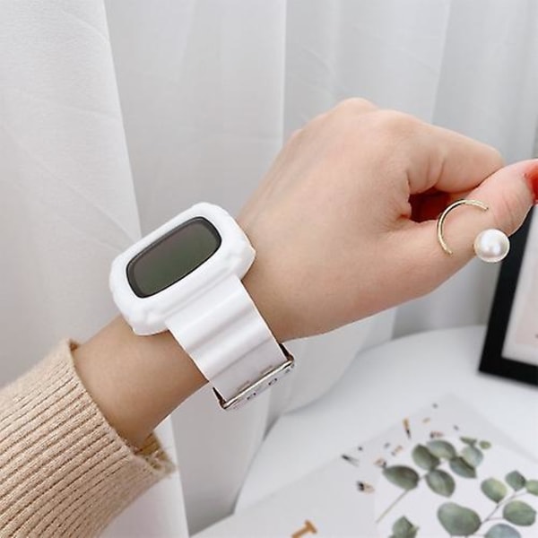 Til Fitbit Versa 3 3d Silikone integreret urbånd White
