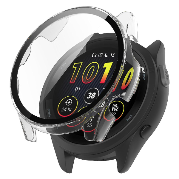 Huamade For Garmin Forerunner 265 Smart Watch Pc case med skärmskydd i härdat glas Transparent