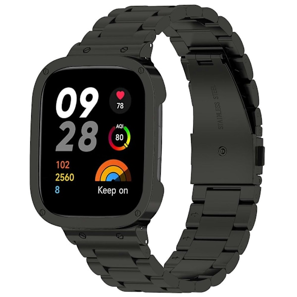 2 in 1 -ranneke Xiaomi Redmi Watch 3 / Mi Watch Lite 3 -kellolle Black