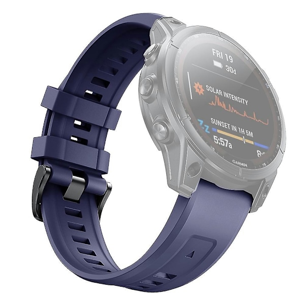 26mm Snabbkoppling Silikonarmband för Garmin Fenix 7 u Dark Blue