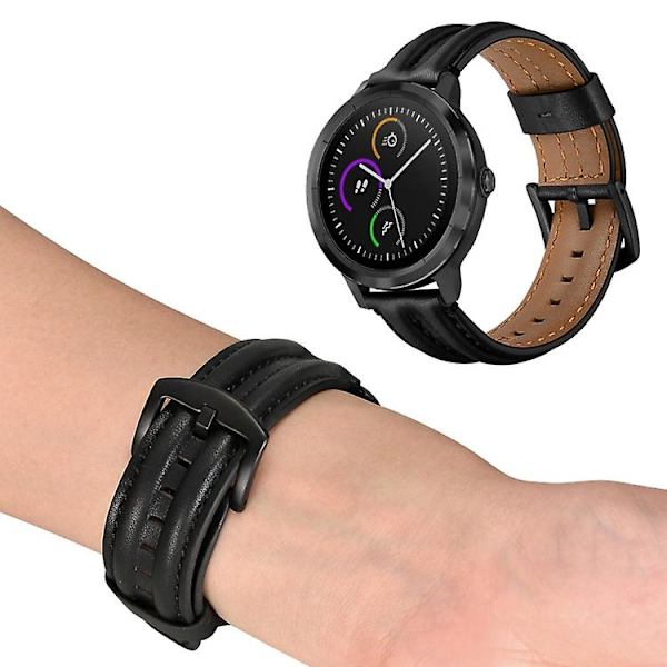 For Garmin Vivoactive3 / Vivomove Hr Double Keel Watch Band Black