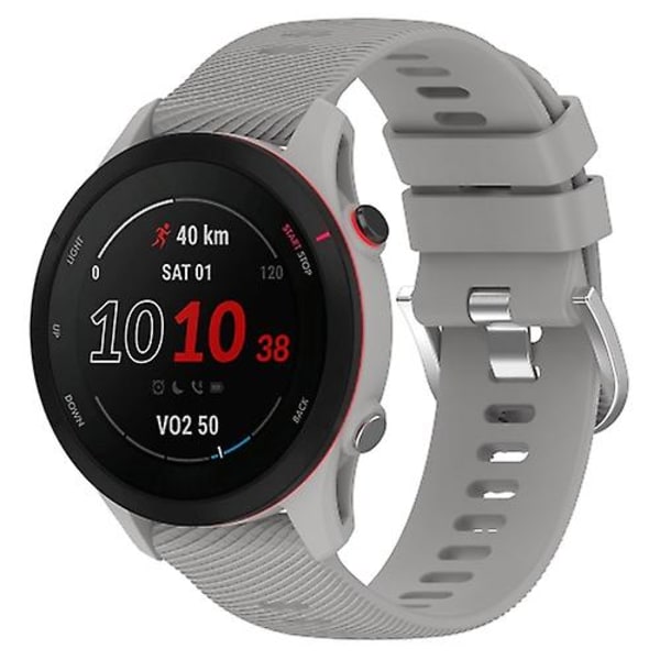 Til Garmin Forerunner255s 18mm Cross Textured Silicone Watch Band Light Grey