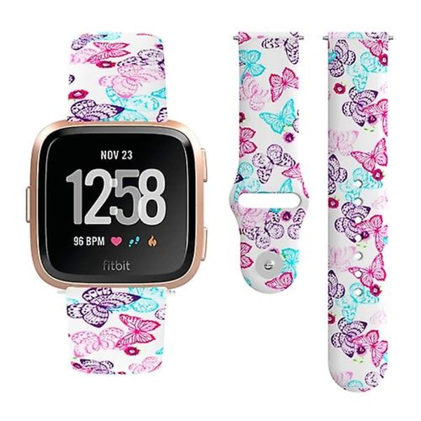 För Fitbit Versa 2 / Lite 22 mm omvänt spänne printed watch Butterfly