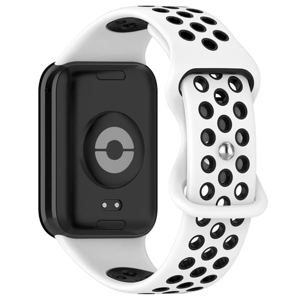 Stropp for Xiaomi Smart Band 8 Pro tofarget silikonstropp (hvit svart)