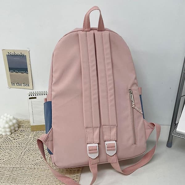 Fashion College Bow Pendant Backpack Gray