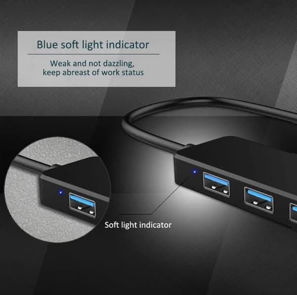 USB 3.0 Hub 4-Port USB Adapter, USB 3.0 til Laptop, Xbox, Flash Drive