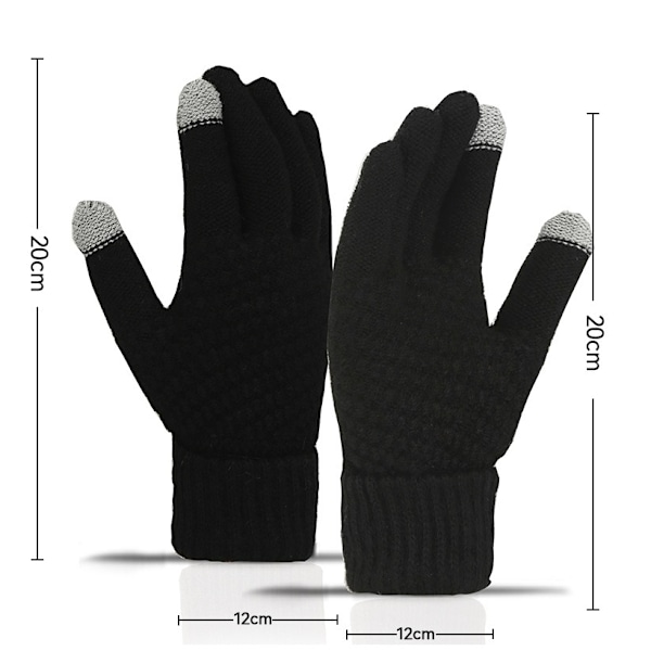 Vinter Varme Touchscreen Handsker Dame Herre Mode Strikkede Handsker, hvid
