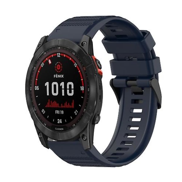 För Garmin Fenix ​​7x 26mm horisontell textur watch med borttagningsverktyg Navy Blue