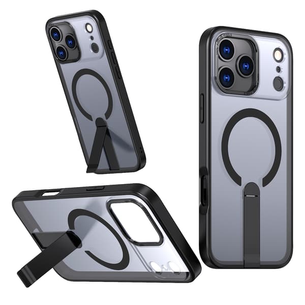 Magsafe-skal för iPhone 17 Pro Max med vikbart stativ, svart