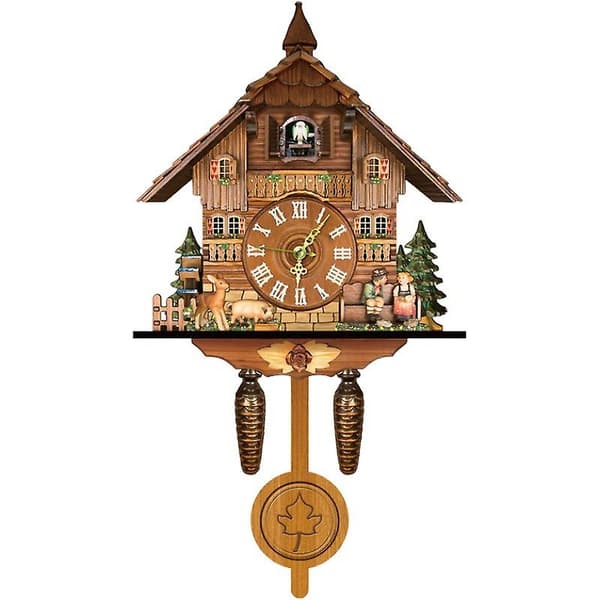 German Black Forest Cuckoo Clock Retro Nordic Style Trä Gök Väggklocka Scrollsqy