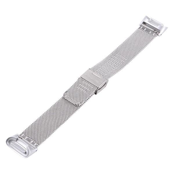 For Fitbit Charge 5 Milan Steel Double Buckles Strap Watch Band Silver