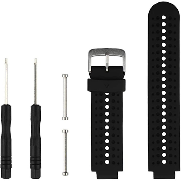 Udskiftningsrem til smart armbåndsur til Garmin Forerunner 220/230/235/620/630/735xt/235 Lite Black-Black