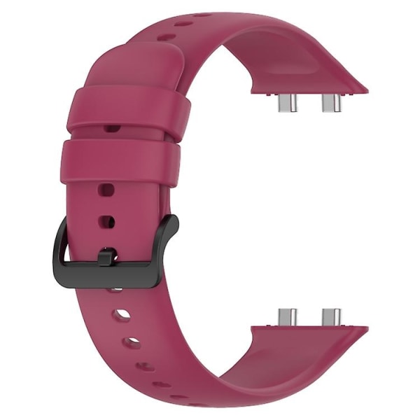 För Oppo Watch 3 Pro Solid Color Soft Silicone Watch Band Wine Red