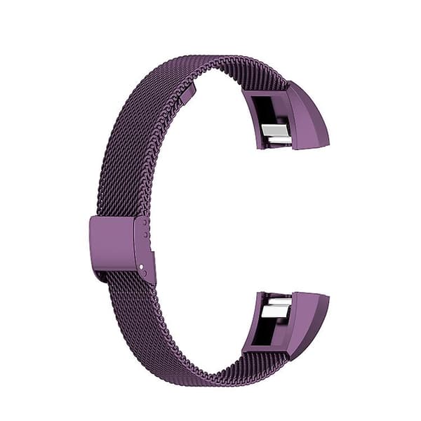 For Fitbit Alta / Alta Hr / Ace Watch Button Mesh Metal Replacement Strap Watchrem Dark Purple