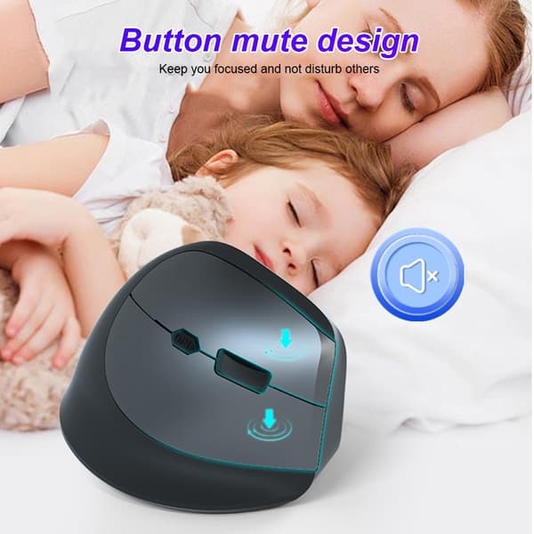 Trådløs 2.4G ergonomisk vertikal mus for kontor, gaming rød