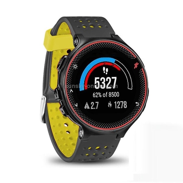 For Garmin Forerunner 235 To-farget klokkerem Black Yellow