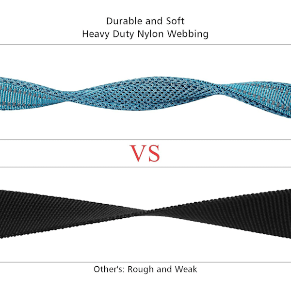 Reflekterende kobbel, svært motstandsdyktig, klassisk, fleksibel, polstret, tykk, nylonrem, ideell for hunder i alle størrelser og utendørs turer