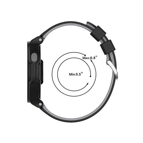 Til Garmin Approach S2 / S4 To-farvet silikone urrem Black Grey