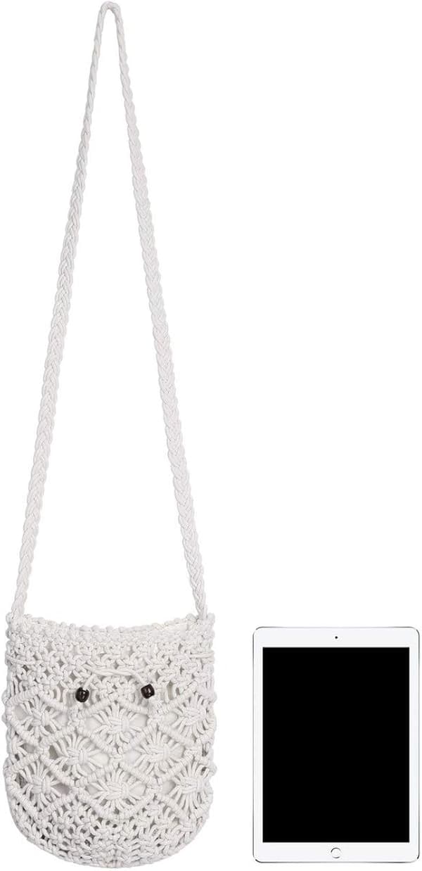 Kvinnors bomulls crossbody-väska white
