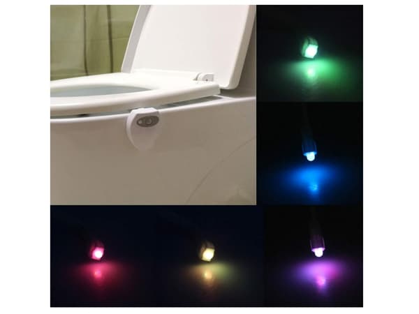 Mini Toiletbækken Lys med Bevægelsessensor Gløder Inde i Skålen USB Opladning Induktion Natlys Toilet Tilbehør