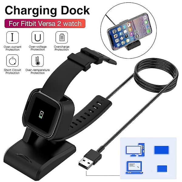Lader for Fitbit Versa 2 - Erstatningsladerstativ