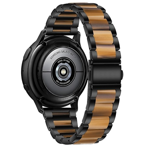 Til Garmin Venu/vivoactive 3 musik 20 mm Universal tre-perler rustfrit stål + harpiks urbånd Black-Honey