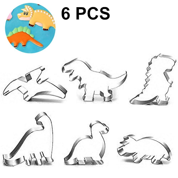 Dinosaurus-evästeleikkuri, Fondant-evästeleikkuri lapsille leivontaan 6pcs