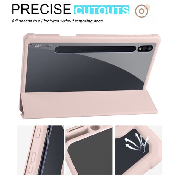 Fodral för Samsung Galaxy Tab S9 Plus/S9 Fe Plus Akryl surfplatta skyddsfodral rosa