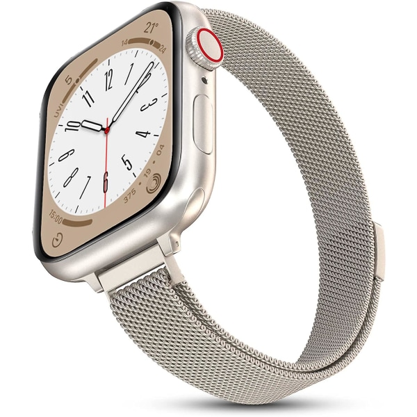 Milanese løkkestropp for Apple Watch-bånd 40 mm 44 mm 41 mm 45 mm 38 mm 42 mm 49 mm 45 mm slankt armbånd Iwatch Series 3 4 6 Se 7 8 Ultra slim vintage 42mm 44mm 45mm 49mm