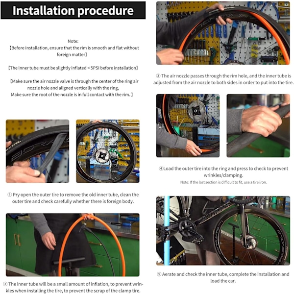 Cykel Innertube 700C Ersättning - Ultralätt TPU-Slang för Cyklar