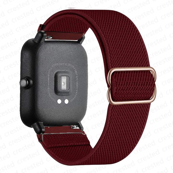 20 mm/22 mm bånd til Amazfit Gts 4//2/2e/3/gts2 Mini/gtr 4/3/pro/gtr2/47 mm/stratos Nylon elastisk urarmbånd Amazfit bipstrop wine 20mm