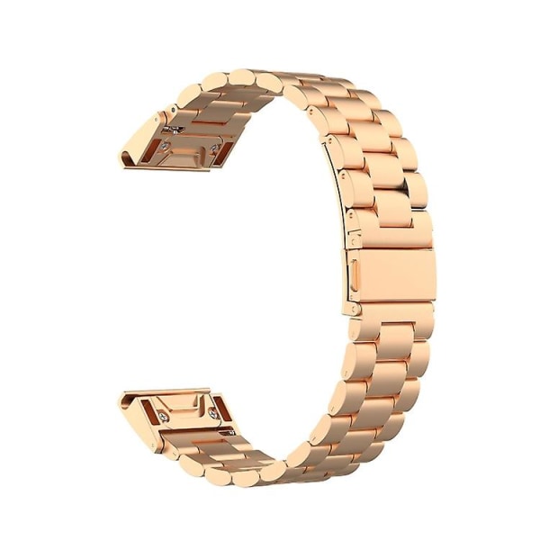 For Garmin Fenix5/forerunner935/garmin Approach S60 3-perler rustfritt stål metall hurtigutløser klokkerem rose gold