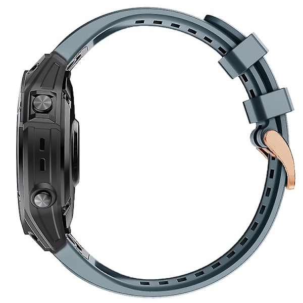 For Garmin Fenix ​​7s Silikon Rose Gold Spenne Klokkebånd Navy Blue