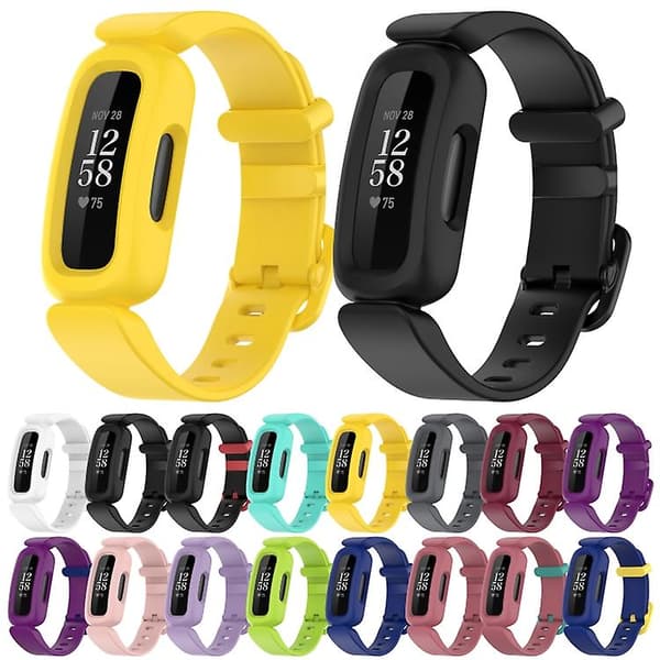 För Fitbit Ace 3 Silicone Integrated Watch Band Black