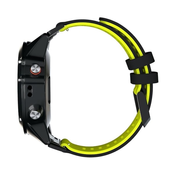 Til Garmin Fenix ​​7x To-farvet Silikone Quick Release Urbånd Black Yellow