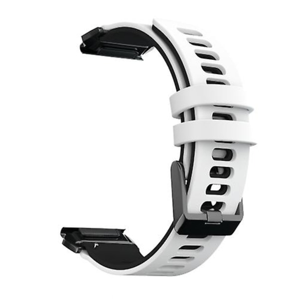 For Garmin Fenix ​​7x tofarget silikon klokkerem White Black