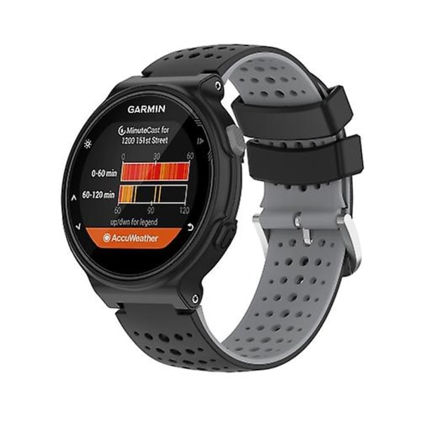 Til Garmin Forerunner 235 Silikone Sports-urrem i to farver Black-Grey