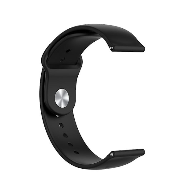 Til Garmin Vivomove 3s / 4s 18 mm omvendt spænde silikone urbånd Black