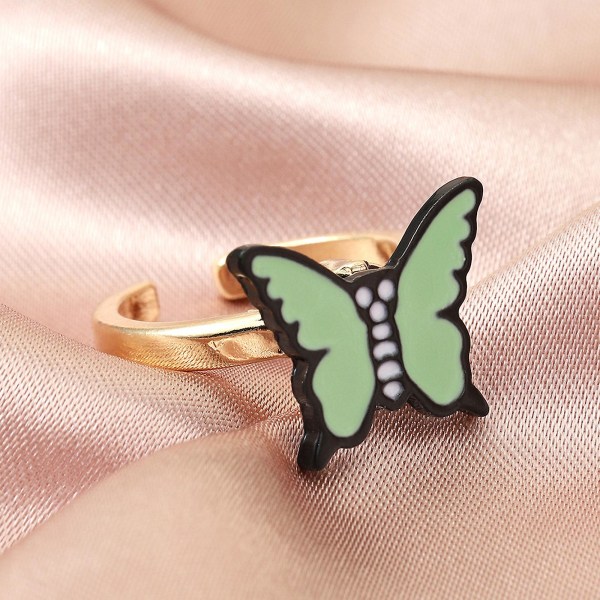 Dame Angst Ring Trykaflastning Roterende Ring Spinner Til Veninde B white butterfly