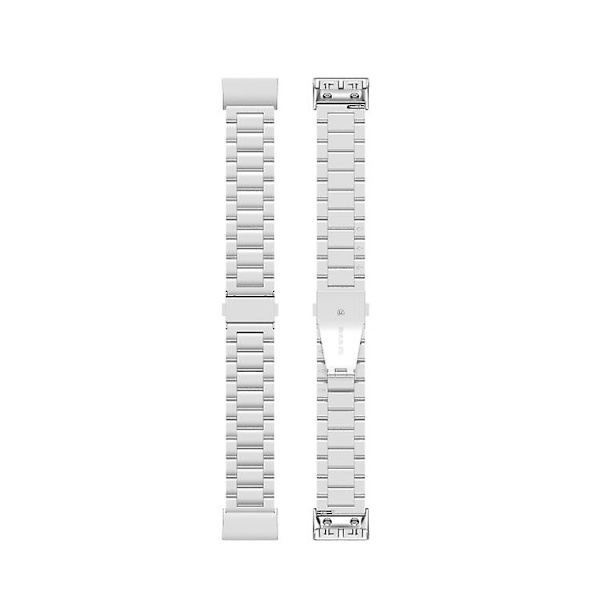 Til Garmin Forerunner 35 / 30 Universal Three Beads rustfrit stål urbånd Silver